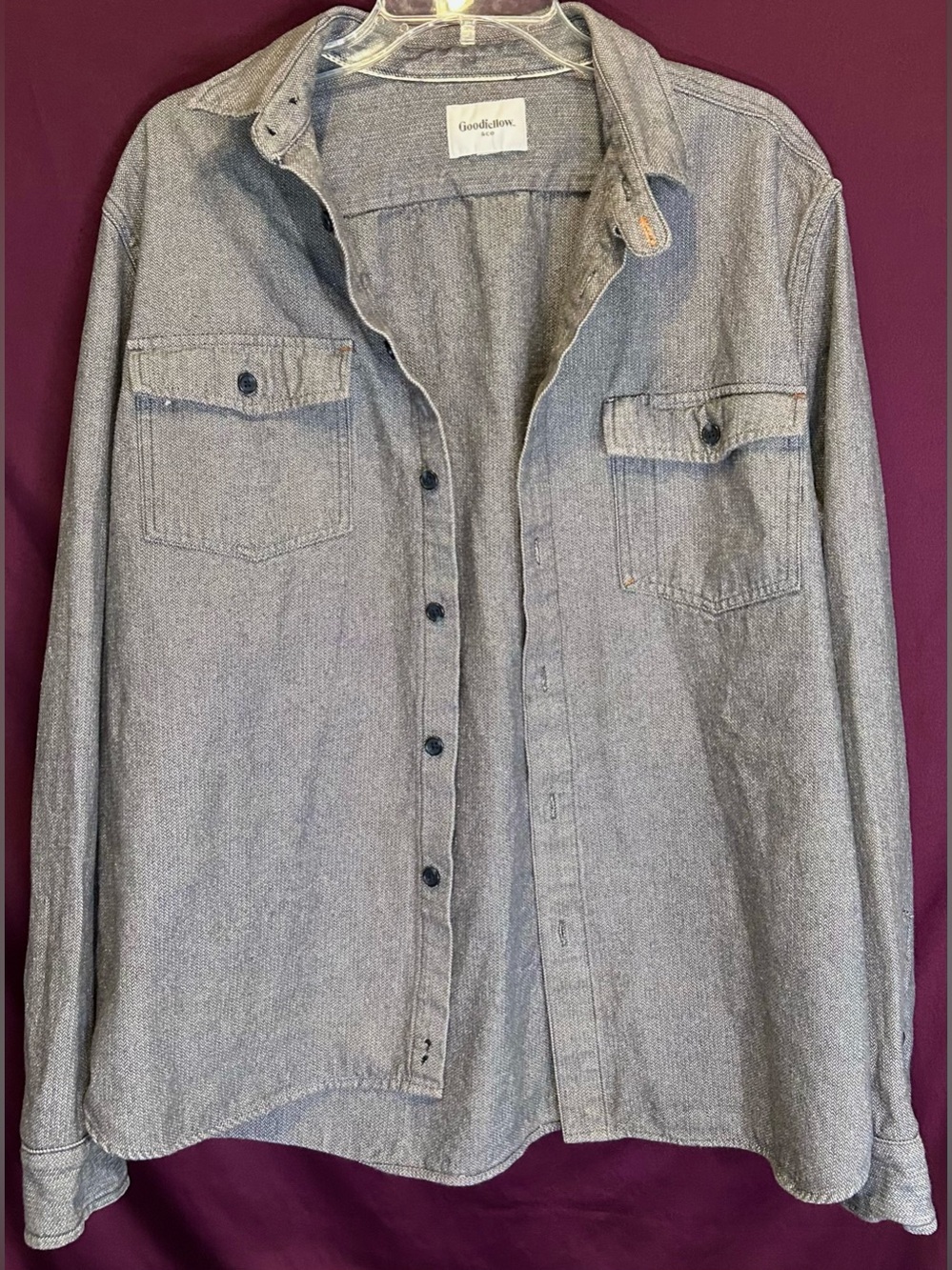 Goodfellow & Co Gray Herringbone Shirt